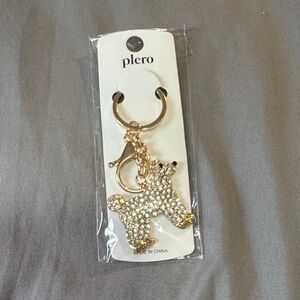 Plero Gold and Silver Dog Keychain
